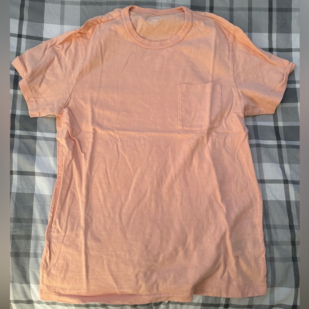 J. Crew garment dyed tee shirt in coral